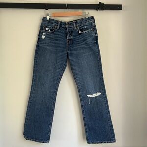 Abercrombie Fitch Bootcut Button Fly Distressed 100% Cotton Rigid Jeans Size 29